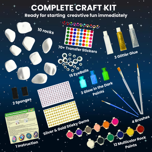 Glow in the Dark Rock Painting Kit - Kids Edition
