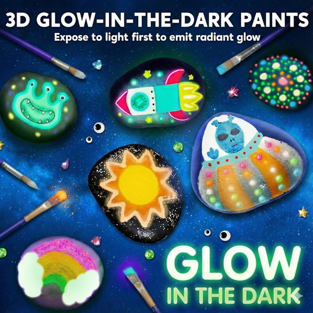 Glow in the Dark Rock Painting Kit - Kids Edition